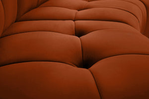 Limitless Velvet / Engineered Wood / Foam Contemporary Cognac Velvet 15pc. Modular Sectional - 173" W x 173" D x 31" H