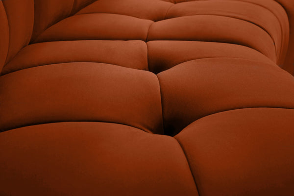 Limitless Velvet / Engineered Wood / Foam Contemporary Cognac Velvet 15pc. Modular Sectional - 173" W x 173" D x 31" H