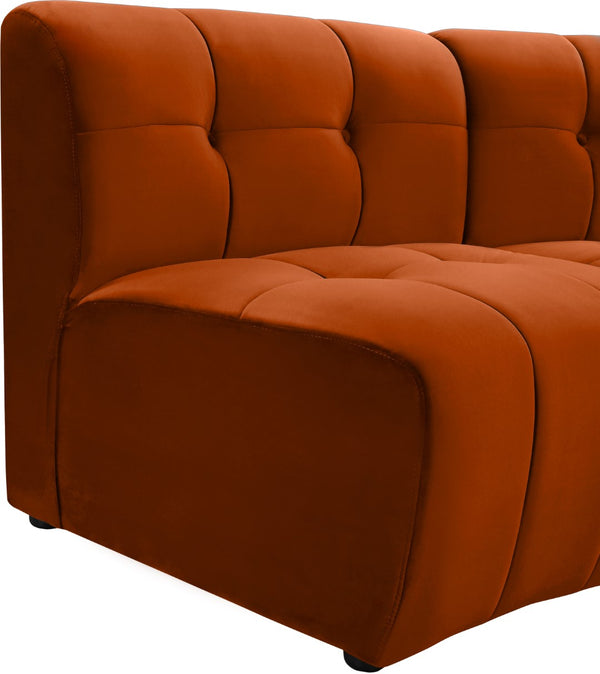 Limitless Velvet / Engineered Wood / Foam Contemporary Cognac Velvet 15pc. Modular Sectional - 173" W x 173" D x 31" H
