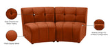 Limitless Velvet / Engineered Wood / Foam Contemporary Cognac Velvet 2pc. Modular Sectional - 66" W x 34" D x 31" H