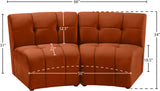 Limitless Velvet / Engineered Wood / Foam Contemporary Cognac Velvet 2pc. Modular Sectional - 66" W x 34" D x 31" H