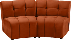 Limitless Velvet / Engineered Wood / Foam Contemporary Cognac Velvet 2pc. Modular Sectional - 66" W x 34" D x 31" H