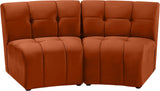 Limitless Velvet / Engineered Wood / Foam Contemporary Cognac Velvet 2pc. Modular Sectional - 66" W x 34" D x 31" H