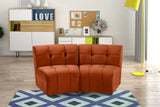 Limitless Velvet / Engineered Wood / Foam Contemporary Cognac Velvet 2pc. Modular Sectional - 66" W x 34" D x 31" H