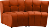 Limitless Velvet / Engineered Wood / Foam Contemporary Cognac Velvet 2pc. Modular Sectional - 66" W x 34" D x 31" H