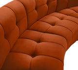 Limitless Velvet / Engineered Wood / Foam Contemporary Cognac Velvet 2pc. Modular Sectional - 66" W x 34" D x 31" H