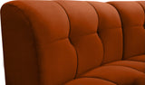 Limitless Velvet / Engineered Wood / Foam Contemporary Cognac Velvet 3pc. Modular Sectional - 96" W x 40" D x 31" H