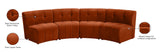 Limitless Velvet / Engineered Wood / Foam Contemporary Cognac Velvet 4pc. Modular Sectional - 123" W x 45" D x 31" H