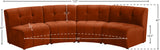 Limitless Velvet / Engineered Wood / Foam Contemporary Cognac Velvet 4pc. Modular Sectional - 123" W x 45" D x 31" H