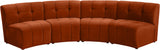 Limitless Velvet / Engineered Wood / Foam Contemporary Cognac Velvet 4pc. Modular Sectional - 123" W x 45" D x 31" H