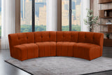 Limitless Velvet / Engineered Wood / Foam Contemporary Cognac Velvet 4pc. Modular Sectional - 123" W x 45" D x 31" H