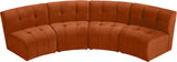 Limitless Velvet / Engineered Wood / Foam Contemporary Cognac Velvet 4pc. Modular Sectional - 123" W x 45" D x 31" H