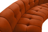 Limitless Velvet / Engineered Wood / Foam Contemporary Cognac Velvet 4pc. Modular Sectional - 123" W x 45" D x 31" H