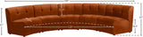 Limitless Velvet / Engineered Wood / Foam Contemporary Cognac Velvet 5pc. Modular Sectional - 145" W x 55" D x 31" H