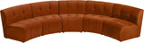 Limitless Velvet / Engineered Wood / Foam Contemporary Cognac Velvet 5pc. Modular Sectional - 145" W x 55" D x 31" H