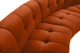 Limitless Velvet / Engineered Wood / Foam Contemporary Cognac Velvet 5pc. Modular Sectional - 145" W x 55" D x 31" H