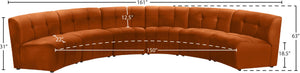 Limitless Velvet / Engineered Wood / Foam Contemporary Cognac Velvet 6pc. Modular Sectional - 161" W x 63" D x 31" H