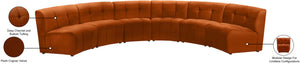 Limitless Velvet / Engineered Wood / Foam Contemporary Cognac Velvet 6pc. Modular Sectional - 161" W x 63" D x 31" H