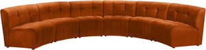 Limitless Velvet / Engineered Wood / Foam Contemporary Cognac Velvet 6pc. Modular Sectional - 161" W x 63" D x 31" H