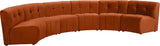 Limitless Velvet / Engineered Wood / Foam Contemporary Cognac Velvet 6pc. Modular Sectional - 161" W x 63" D x 31" H
