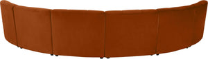 Limitless Velvet / Engineered Wood / Foam Contemporary Cognac Velvet 6pc. Modular Sectional - 161" W x 63" D x 31" H