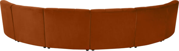 Limitless Velvet / Engineered Wood / Foam Contemporary Cognac Velvet 6pc. Modular Sectional - 161" W x 63" D x 31" H