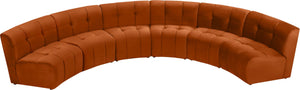 Limitless Velvet / Engineered Wood / Foam Contemporary Cognac Velvet 6pc. Modular Sectional - 161" W x 63" D x 31" H