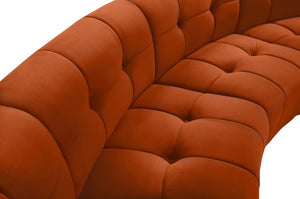 Limitless Velvet / Engineered Wood / Foam Contemporary Cognac Velvet 6pc. Modular Sectional - 161" W x 63" D x 31" H