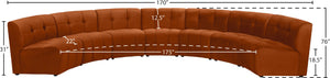 Limitless Velvet / Engineered Wood / Foam Contemporary Cognac Velvet 7pc. Modular Sectional - 170" W x 76" D x 31" H