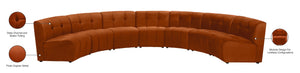 Limitless Velvet / Engineered Wood / Foam Contemporary Cognac Velvet 7pc. Modular Sectional - 170" W x 76" D x 31" H