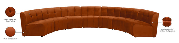 Limitless Velvet / Engineered Wood / Foam Contemporary Cognac Velvet 7pc. Modular Sectional - 170" W x 76" D x 31" H