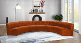 Limitless Velvet / Engineered Wood / Foam Contemporary Cognac Velvet 7pc. Modular Sectional - 170" W x 76" D x 31" H