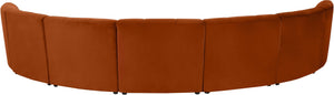 Limitless Velvet / Engineered Wood / Foam Contemporary Cognac Velvet 7pc. Modular Sectional - 170" W x 76" D x 31" H