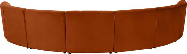 Limitless Velvet / Engineered Wood / Foam Contemporary Cognac Velvet 7pc. Modular Sectional - 170" W x 76" D x 31" H