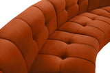 Limitless Velvet / Engineered Wood / Foam Contemporary Cognac Velvet 7pc. Modular Sectional - 170" W x 76" D x 31" H