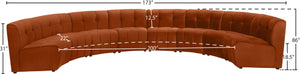 Limitless Velvet / Engineered Wood / Foam Contemporary Cognac Velvet 8pc. Modular Sectional - 173" W x 86" D x 31" H