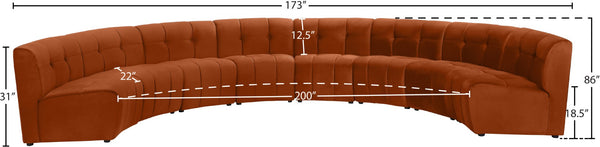 Limitless Velvet / Engineered Wood / Foam Contemporary Cognac Velvet 8pc. Modular Sectional - 173" W x 86" D x 31" H
