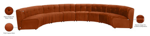 Limitless Velvet / Engineered Wood / Foam Contemporary Cognac Velvet 8pc. Modular Sectional - 173" W x 86" D x 31" H