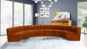 Limitless Velvet / Engineered Wood / Foam Contemporary Cognac Velvet 8pc. Modular Sectional - 173" W x 86" D x 31" H