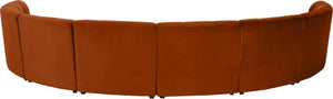 Limitless Velvet / Engineered Wood / Foam Contemporary Cognac Velvet 8pc. Modular Sectional - 173" W x 86" D x 31" H