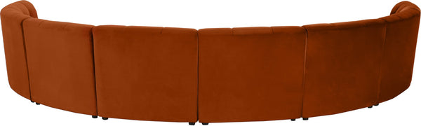 Limitless Velvet / Engineered Wood / Foam Contemporary Cognac Velvet 8pc. Modular Sectional - 173" W x 86" D x 31" H