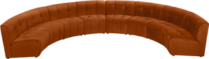 Limitless Velvet / Engineered Wood / Foam Contemporary Cognac Velvet 8pc. Modular Sectional - 173" W x 86" D x 31" H