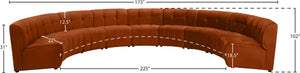 Limitless Velvet / Engineered Wood / Foam Contemporary Cognac Velvet 9pc. Modular Sectional - 173" W x 102" D x 31" H