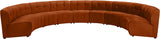 Limitless Velvet / Engineered Wood / Foam Contemporary Cognac Velvet 9pc. Modular Sectional - 173" W x 102" D x 31" H