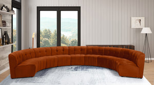 Limitless Velvet / Engineered Wood / Foam Contemporary Cognac Velvet 9pc. Modular Sectional - 173" W x 102" D x 31" H