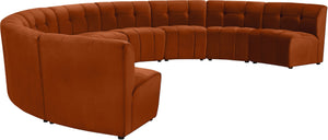 Limitless Velvet / Engineered Wood / Foam Contemporary Cognac Velvet 9pc. Modular Sectional - 173" W x 102" D x 31" H