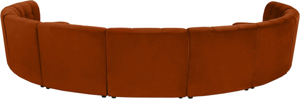 Limitless Velvet / Engineered Wood / Foam Contemporary Cognac Velvet 9pc. Modular Sectional - 173" W x 102" D x 31" H