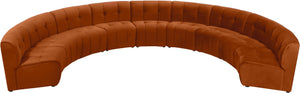 Limitless Velvet / Engineered Wood / Foam Contemporary Cognac Velvet 9pc. Modular Sectional - 173" W x 102" D x 31" H