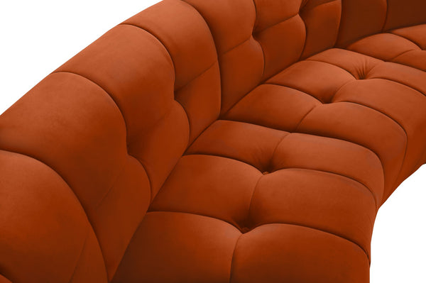 Limitless Velvet / Engineered Wood / Foam Contemporary Cognac Velvet 9pc. Modular Sectional - 173" W x 102" D x 31" H