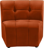 Limitless Velvet / Engineered Wood / Foam Contemporary Cognac Velvet Modular Chair - 33" W x 31" D x 31" H